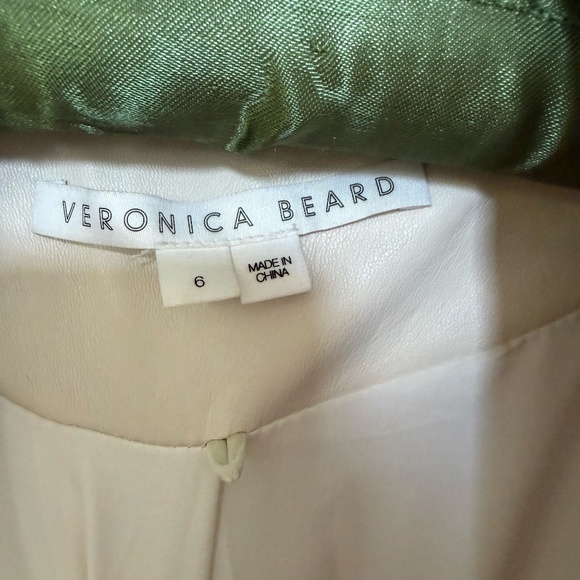 Veronica Beard Beacon Faux Leather Blazer Jacket - Ecru, size 6 - Picture 7 of 7